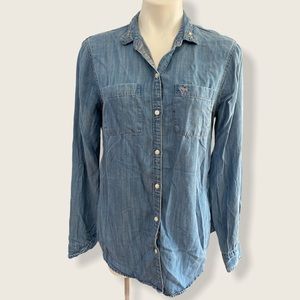 Abercrombie and Fitch Blue Chambray Long Sleeve